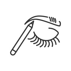 Make up eyebrow black line icon. Beauty industry. Pictogram for web page, mobile app, promo. UI UX GUI design element.