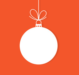Christmas bauble ornament on red background. - 289157902