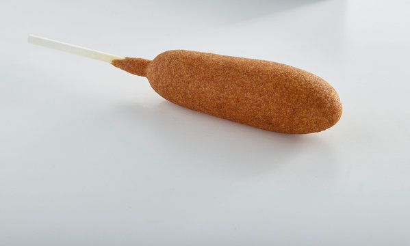 corn dog on white background
