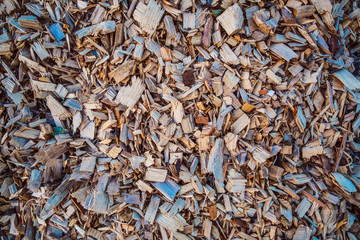 texture of brown mulch and wood shavings