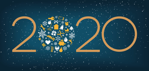 Naklejka premium Grußkarte 2020 Hausverwaltung Wohnen