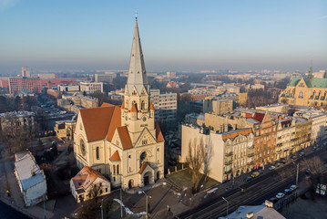 Fototapeta na wymiar Czerwony Kościół- Łódź, Polska