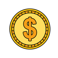 Isolated coin vector design