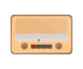 Fototapeta premium Old fashioned radio flat vector illustration