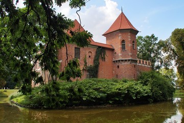 Fototapeta na wymiar Castle in Oporow in Poland.