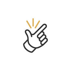 Easy Concept. Finger Snapping Hand Gesture Minimal Flat Line.