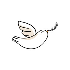 Peace Dove with with Olive Branch.