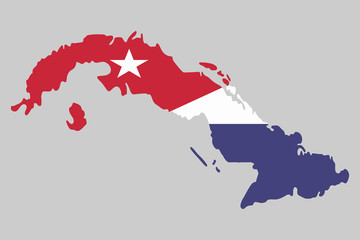 Fototapeta premium Vector flag map of Cuba. Vector illustration