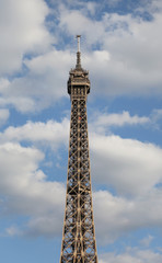 Fototapeta na wymiar Detail of the summit of the Highest Eiffel Tower Symbol of Paris
