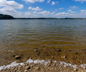 Shoreline of the Lac des Settons in the Morvan in France