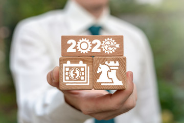 Two Thousand and Twentieth 2020 Year Business Finance Future Success Strategy concept.