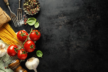 Italian food background with ingredients