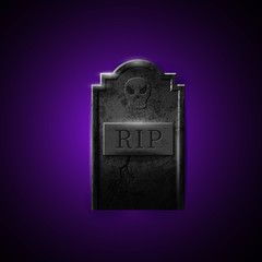 Cartoon grave with tombstone a Vector illustration