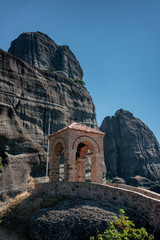 Impressions of Agios Nikolaos Anapafsas Monastery at the complex of Meteora monasteries in Greece