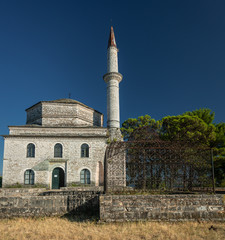 Fototapeta na wymiar View on the Fethiye Mosque with the tomb of Ali Pasha in the foreground. The mosque was renovated by Ali Pasha in 1795