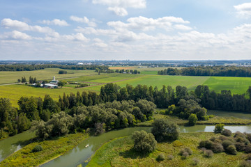 Fototapeta na wymiar Drone Shot - Countryside Landscape Farmland Waterloo Ontario