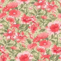 Fototapeten Seamless pink floral pattern © Emilia