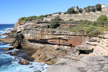Fototapeta na wymiar Coastal Cliffs Bondi to Bronte Walk Sydney Australia