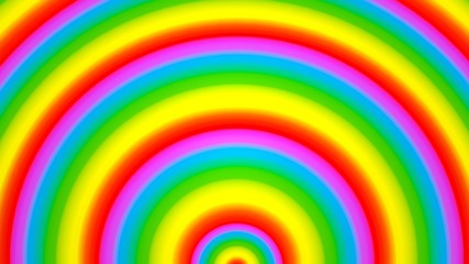 Rainbow colors in cocentric rings , circles. Smooth color edges . 3d rendering