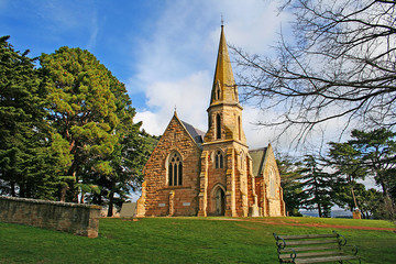 Church on the hill at Ross. Tasmania. Australia.
