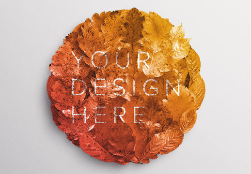 Autumn Foliage Circle Mockup