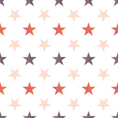 Obraz premium Orange brown fall stars linen repeat pattern