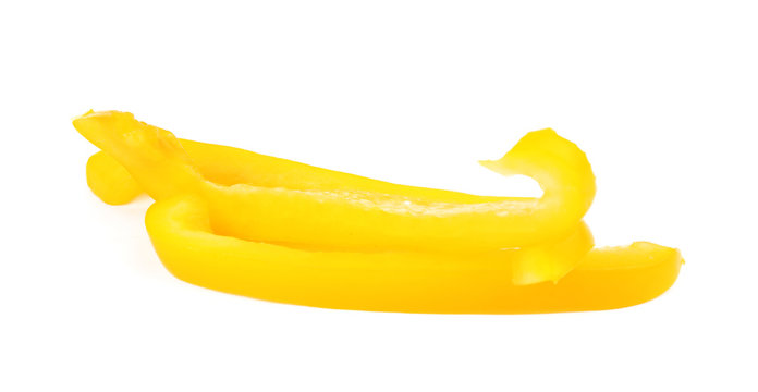 Cut Yellow Bell Pepper Isolated On White