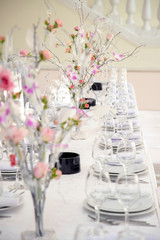Festive table decoration for Banquet and wedding