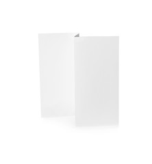 Blank brochure on white background. Mock up for design