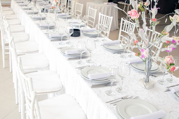 Festive table decoration for Banquet and wedding