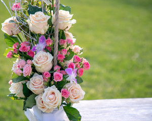 Interior decoration roses. Bouquet of roses