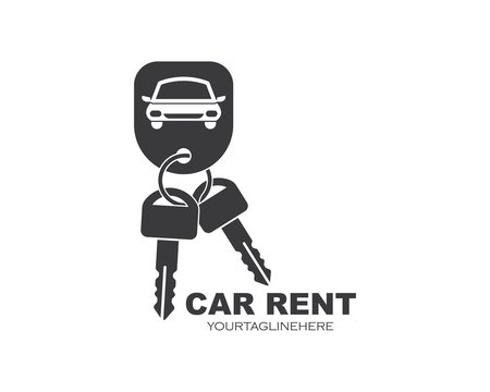 Icon And Logo Of Car Rent Vector Illusration