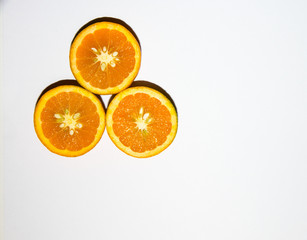 Oranges isolated on white background