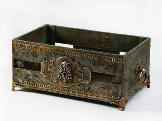 Interior antique box on a white background