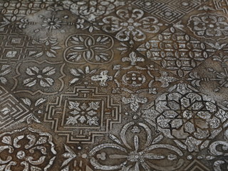 Beautiful background with old cracked tiles