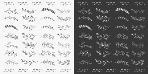 Hand Drawn Floral Elements Vector