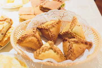 Echpochmak is a Bashkir and Tatar national dish, a baked product made of yeast, less often unleavened dough, stuffed with potatoes, meat. Patties. © Евгений Вершинин
