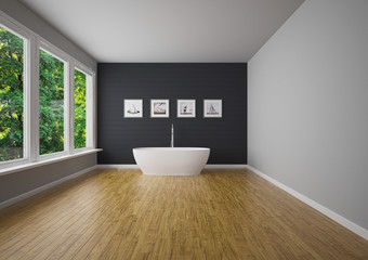 Architectural interior, bathroom with furniture, design, 3d illustration, rendering 3d