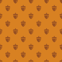 Seamless acorn pattern, forest texture concept