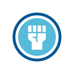 Raised fist hand icon, independence or revolution symbol - Vector