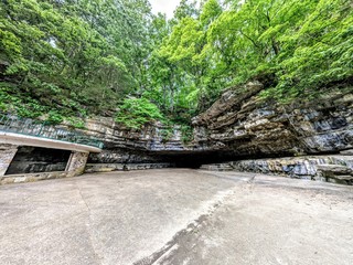 cave system with bar built into mountain