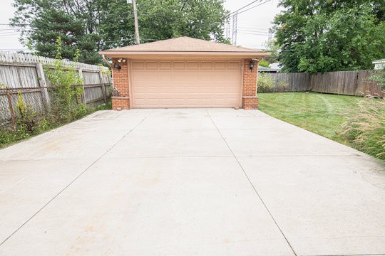 Concrete In Driveway Has Been Repaired