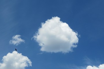 Round cloud in blue sky, natural background