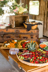 Beautiful Food Display with Crudité Vegetable Platter