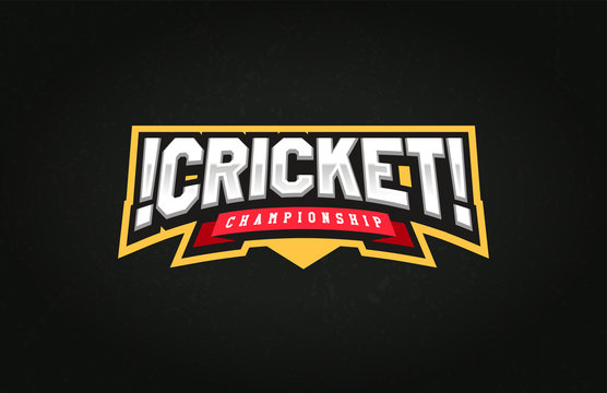 Modern professional Typography cricket sport super hero style vector emblem and template logo design with ball. Funny greetings for clothes, card, badge, icon, postcard, banner, tag, stickers, print