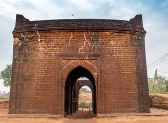 This Ancient Fine Arched gateway also known as PATHAR DARWAJA, built with dressed laterite blocks. This Large gateway was the northern entrance to ancient forts of Bishnupur, West Bengal, India.