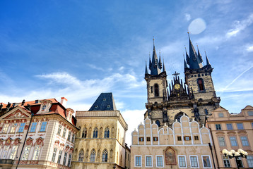 Obraz premium The Church of Our Lady before Tyn, is a gothic church located in the Old Town Square of Prague, Czech Republic.