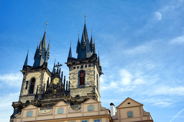Fototapeta premium The Church of Our Lady before Tyn, is a gothic church located in the Old Town Square of Prague, Czech Republic.