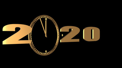 3d rendering of Happy New Year 2020 logo text design