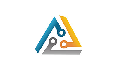 logo triangel technology digital vector 